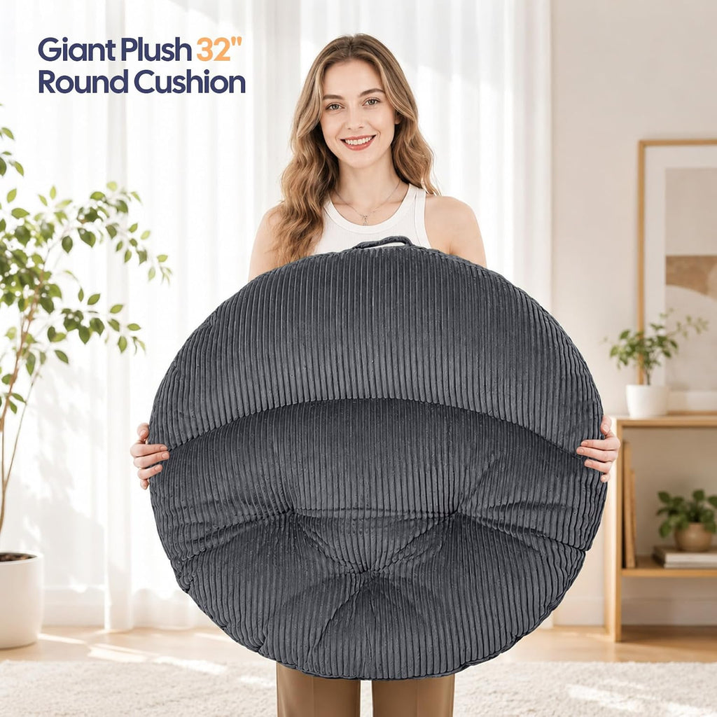 Meditation Cushion, Extra Large Floor Pillow Cushion for Adults, Round Tufted Japanese Meditation Pillow for Tatami Living Room, Yoga…