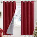 YoungsTex Burgundy Linen Blackout Curtains 72 Inches Long for Bedroom, Room Darkening Window Drapes with Grommet Thermal Insulated for Livi…