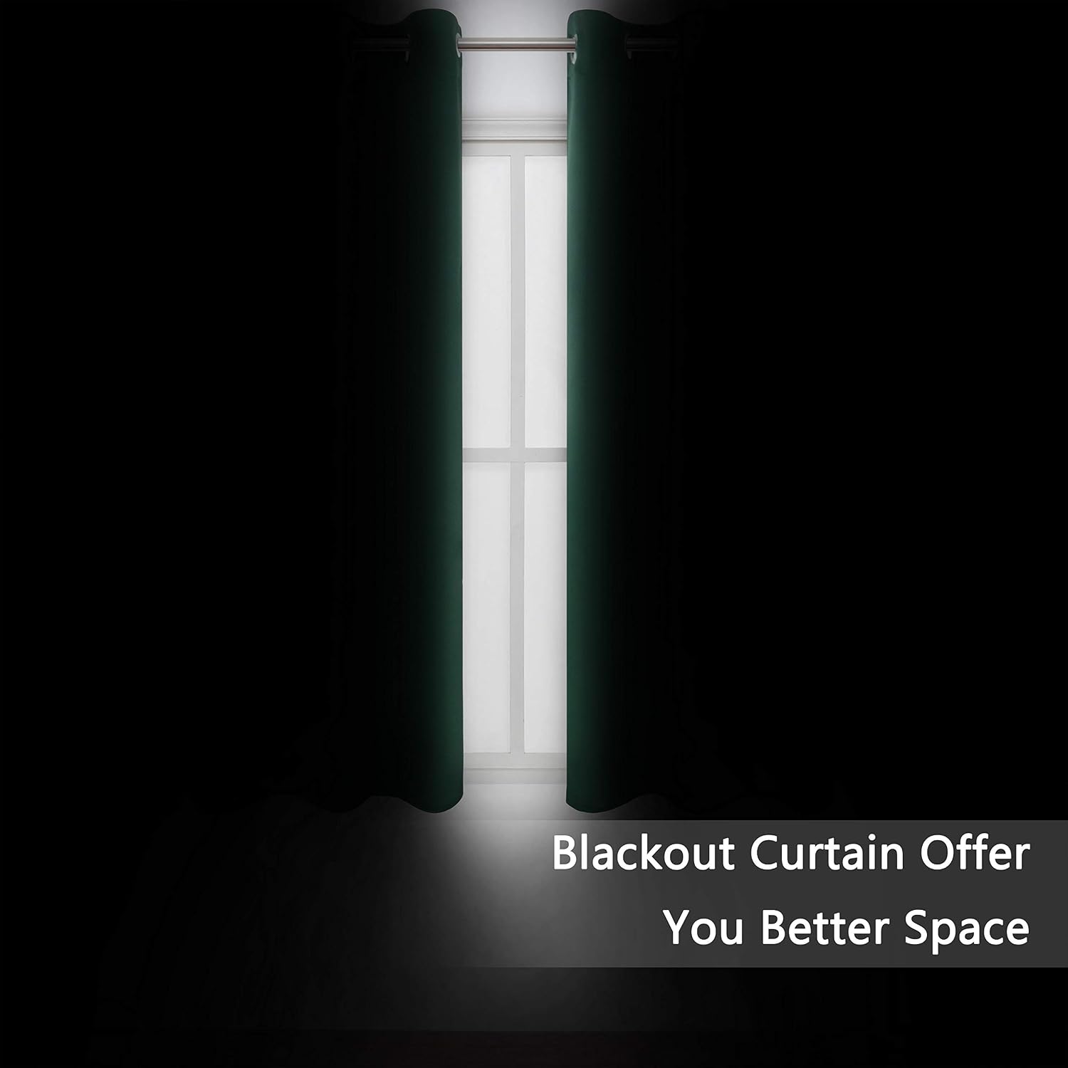 Lemomo Dark Green Bedroom Blackout Curtains/38 x 54 Inch Long/Set of 2 Curtain Panels/Thermal Insulated Room Darkening Curtains for Bedroom…