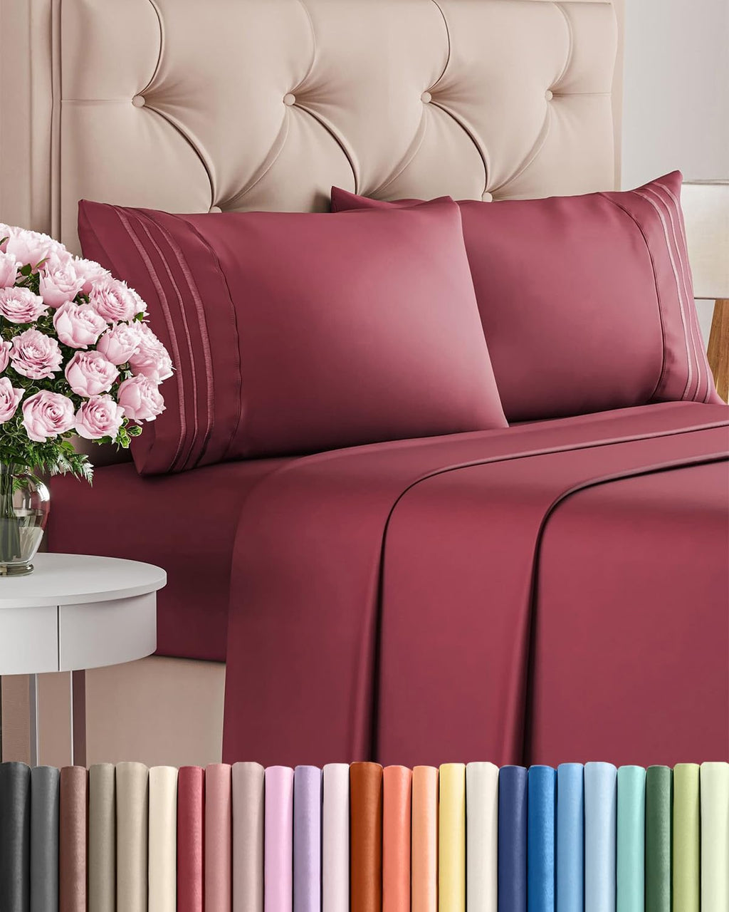 Queen Size 4 Piece Sheet Set - Comfy Breathable & Cooling Sheets - Hotel Luxury Bed Sheets for Women & Men - Deep Pockets, Easy-Fit…