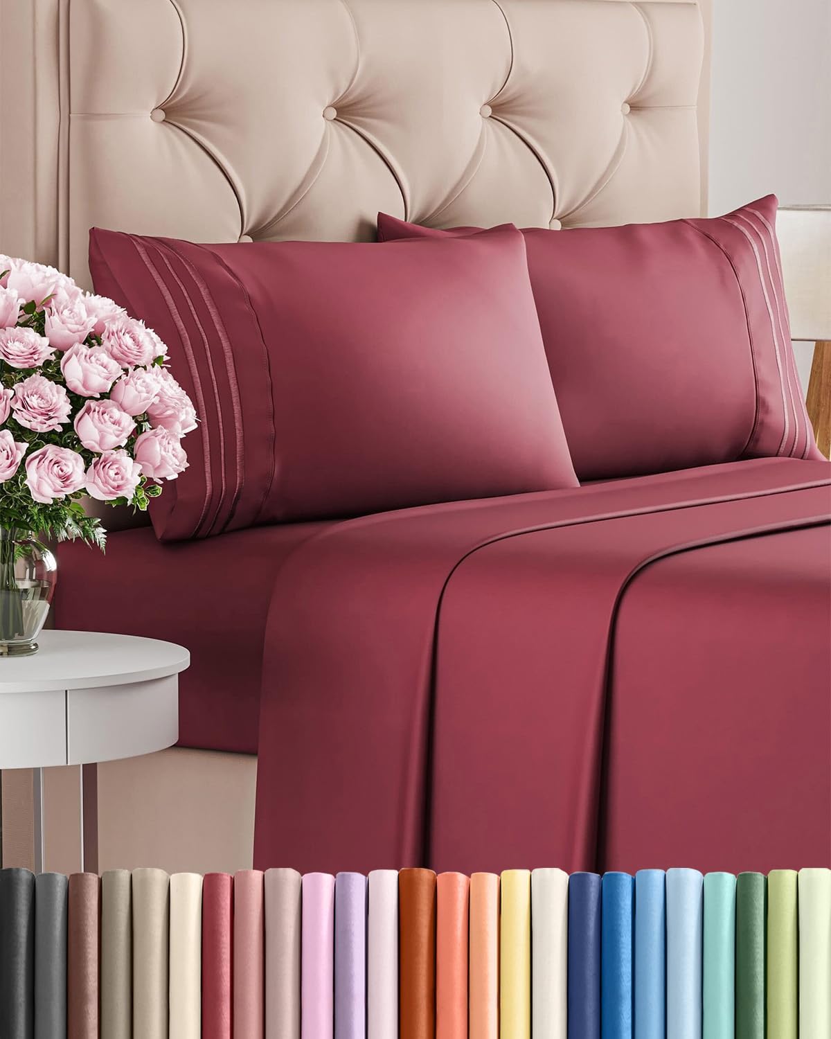Queen Size 4 Piece Sheet Set - Comfy Breathable & Cooling Sheets - Hotel Luxury Bed Sheets for Women & Men - Deep Pockets, Easy-Fit…