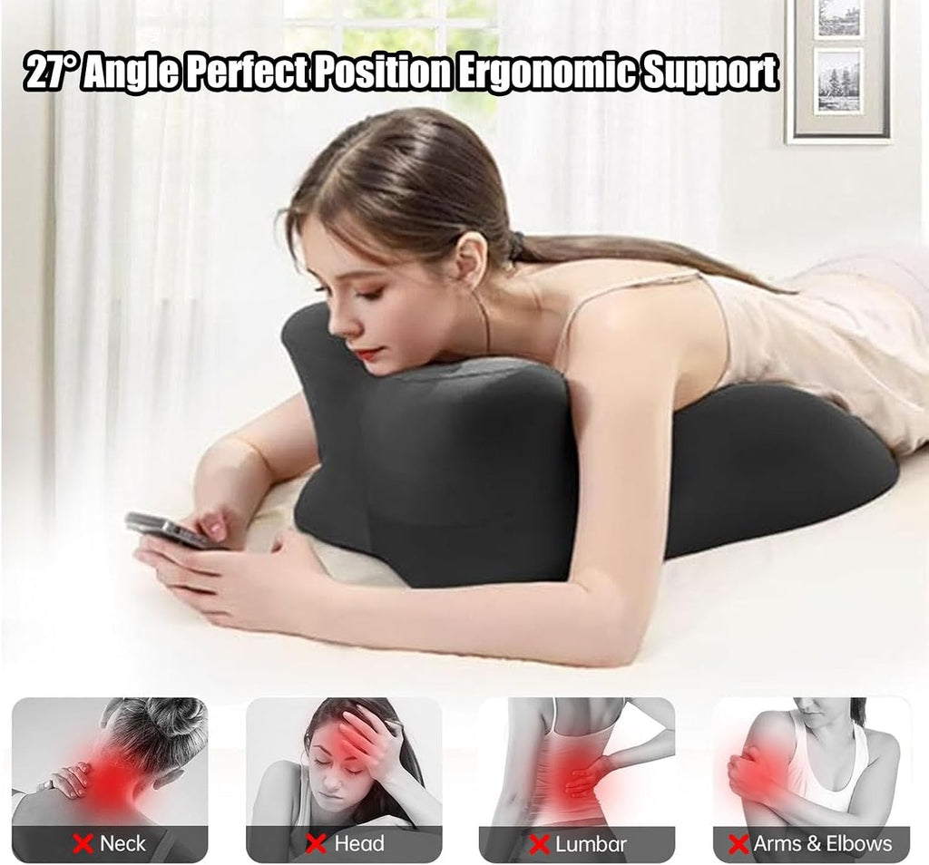 Generic Multi-Functional Memory Foam Ergonomic Wedge Pillow for Reading & Back Support, 27° Angle Contoured Cushion for Sitting or L…