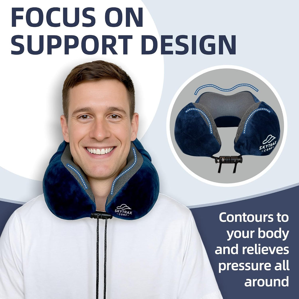 Travel Pillow with Extra Large Hood for Airplane Long Flights Privacy and Comfort Memory Foam with Velvet Cover for Road Trip Head&Neck…