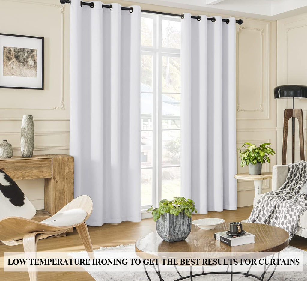 Rutterllow 100% Blackout Curtains, Full Shade 90 Inches Long Complete Drapes for Living Room, Thermal Insulated Bedroom Window Treatment Dr…