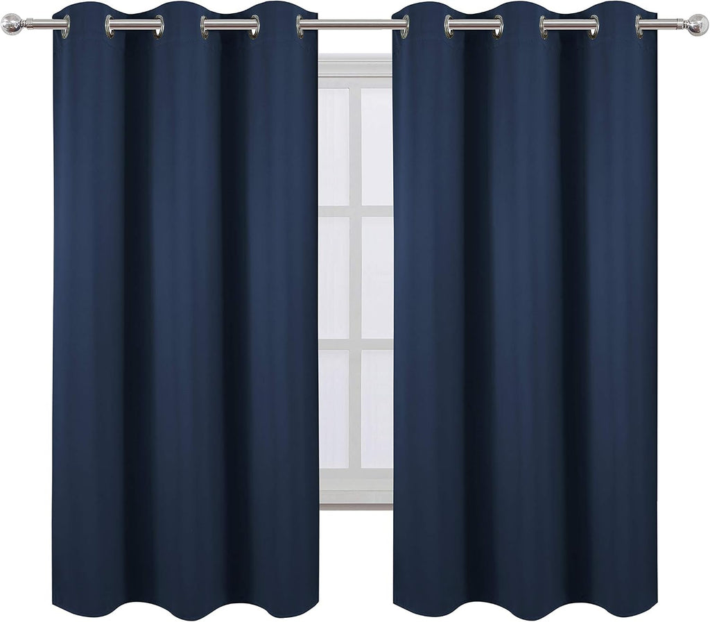 Lemomo Navy Blue Blackout Curtains 42 x 63 Inch Length/Set of 2 Curtain Panels/Thermal Insulated Room Darkening Blackout Curtains for Bedro…