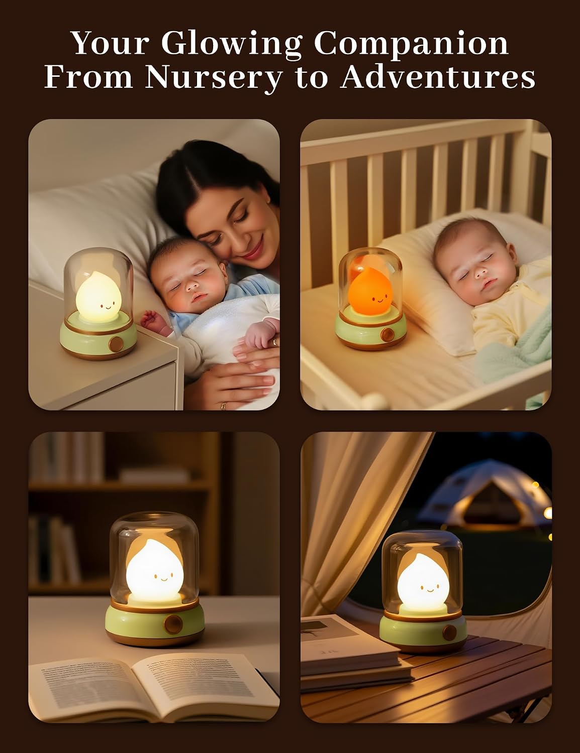 WANIDEA Chibi Flame Lamp, Sleep White Noise Machine Night Light, Waterproof Shower Lamp5 White Noise with 4 Level Volume Adjustment…
