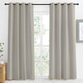 NICETOWN Blackout Natural Curtain for Living Room, 1 Panel, W55 x L86, Thermal Insulated Solid Grommet Sound Reducing Energy Saving…