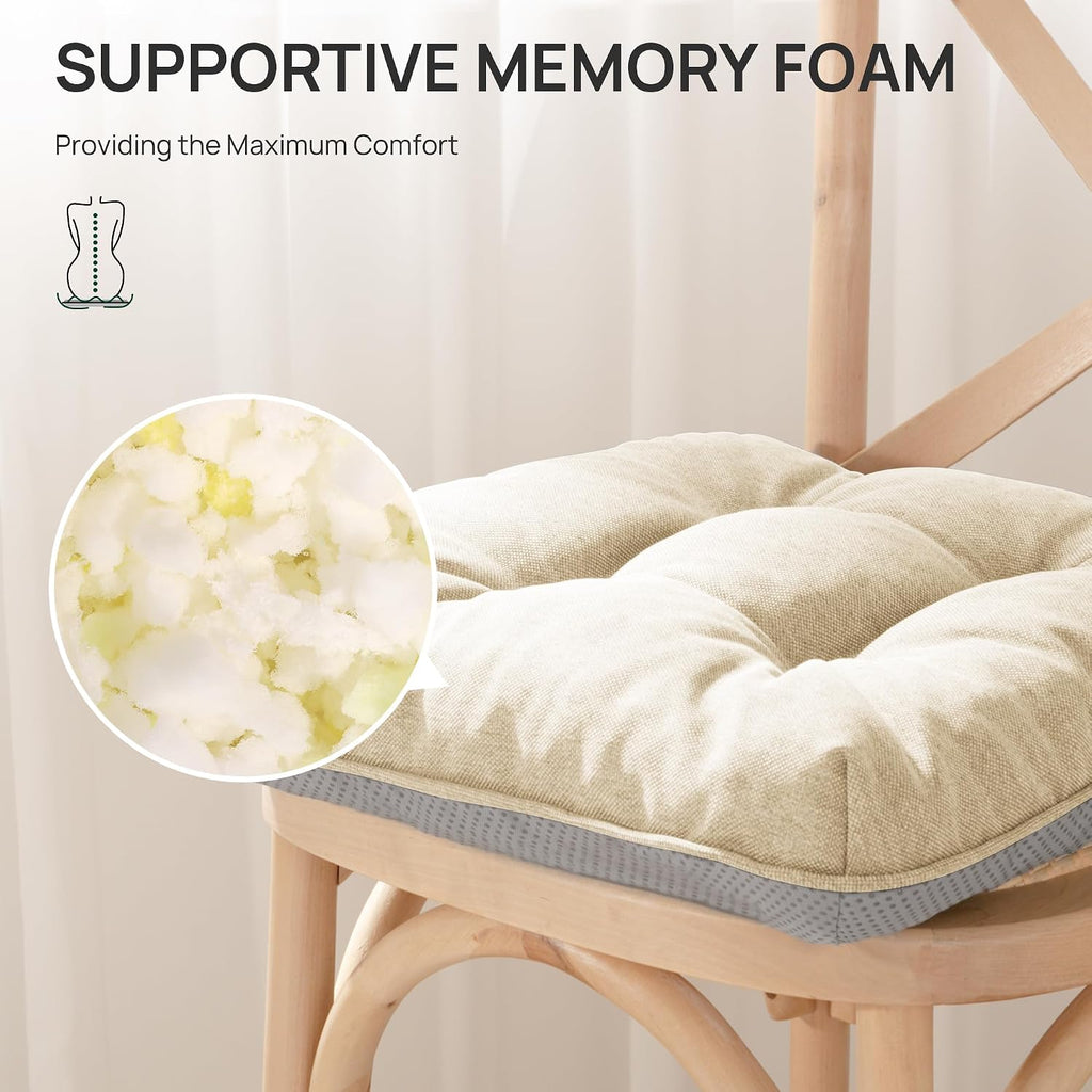 Love's cabin Memory Foam Chair Cushions Set of 4, 15.5"x15.5"x3.5" Indoor & Outdoor Seat Pads for Dining, Kitchen, Office, Patio Chairs…