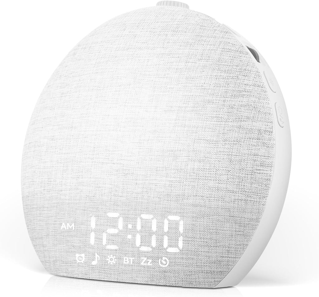 Geuuap Sunrise Alarm Clock White Noise Sound Machine for Bedroom | Natural Wake-Up Light with 30 Soothing Sleep Aids, Bluetooth Speaker…