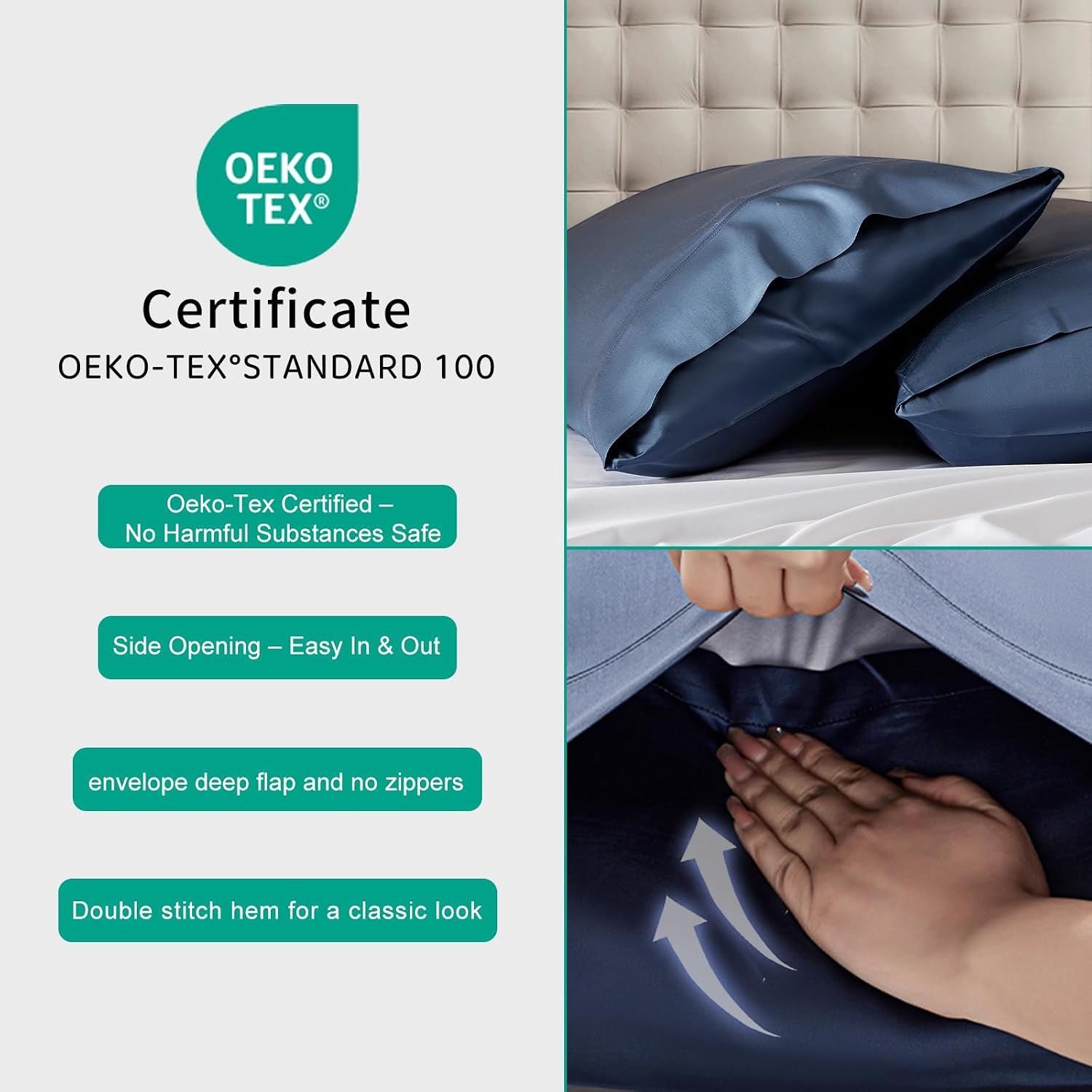 Stnomyhome 100% Eucalyptus Tencel Lyocell Cooling Pillowcase Set of 2, Moisture Wicking, Temperature Regulating, Soft &Smooth Sateen Pillow…