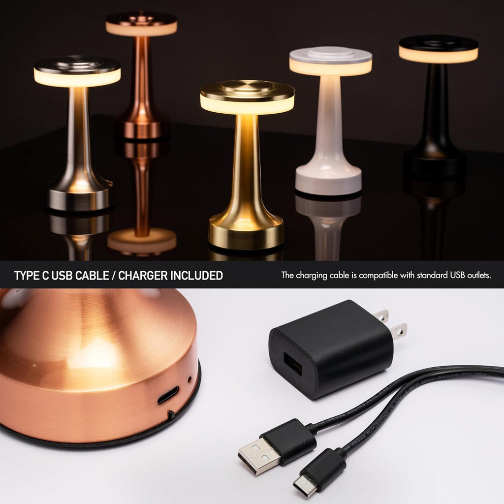 O’Bright Portable LED Table Lamp with Touch Sensor, 3-Levels Brightness, Rechargeable Battery Up to 48 Hours Usage, Night Light for Kids…