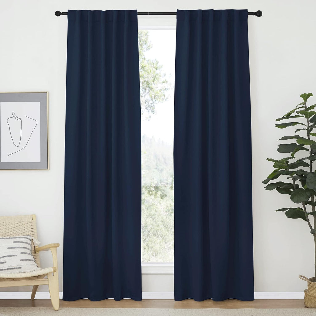 Nicetown Living Room Darkening Curtains - (Navy Color) W42 x L70, Set of 2, Home Decor Room Darkening Thermal Insulated Drapery Panels for…