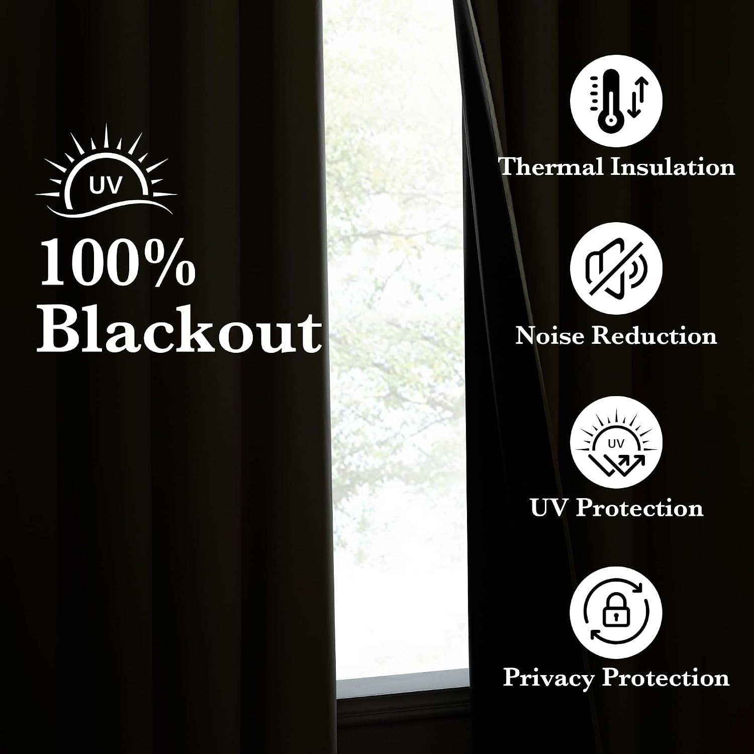 Nicetown 100% Blackout Curtains 96 inches Long, Grommet Lightweight Easy to Install Portable Blackout Curtains Energy Saving Shades for Liv…