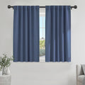 Ponydance PONY DANCE Blue Room Darkening Curtains 45 inch Length, Window Treatment Panels Back Tab/Rod Pocket Thermal Insulated Short Black…