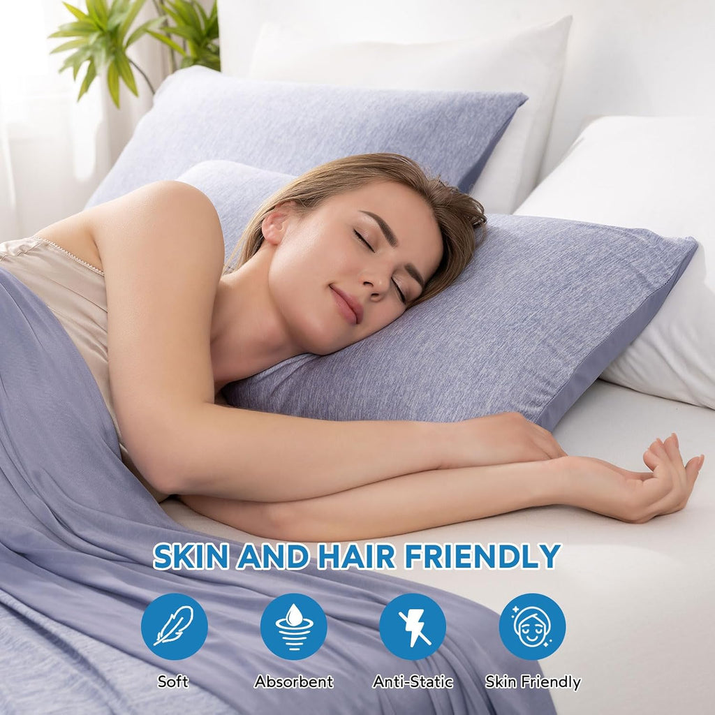 Homfine Cooling Pillowcase Body Size - Double Side Q-Max 0.439 Cooling Fiber for Pillow Protector, Breathable Long Cold Pillow Cover for Ho…