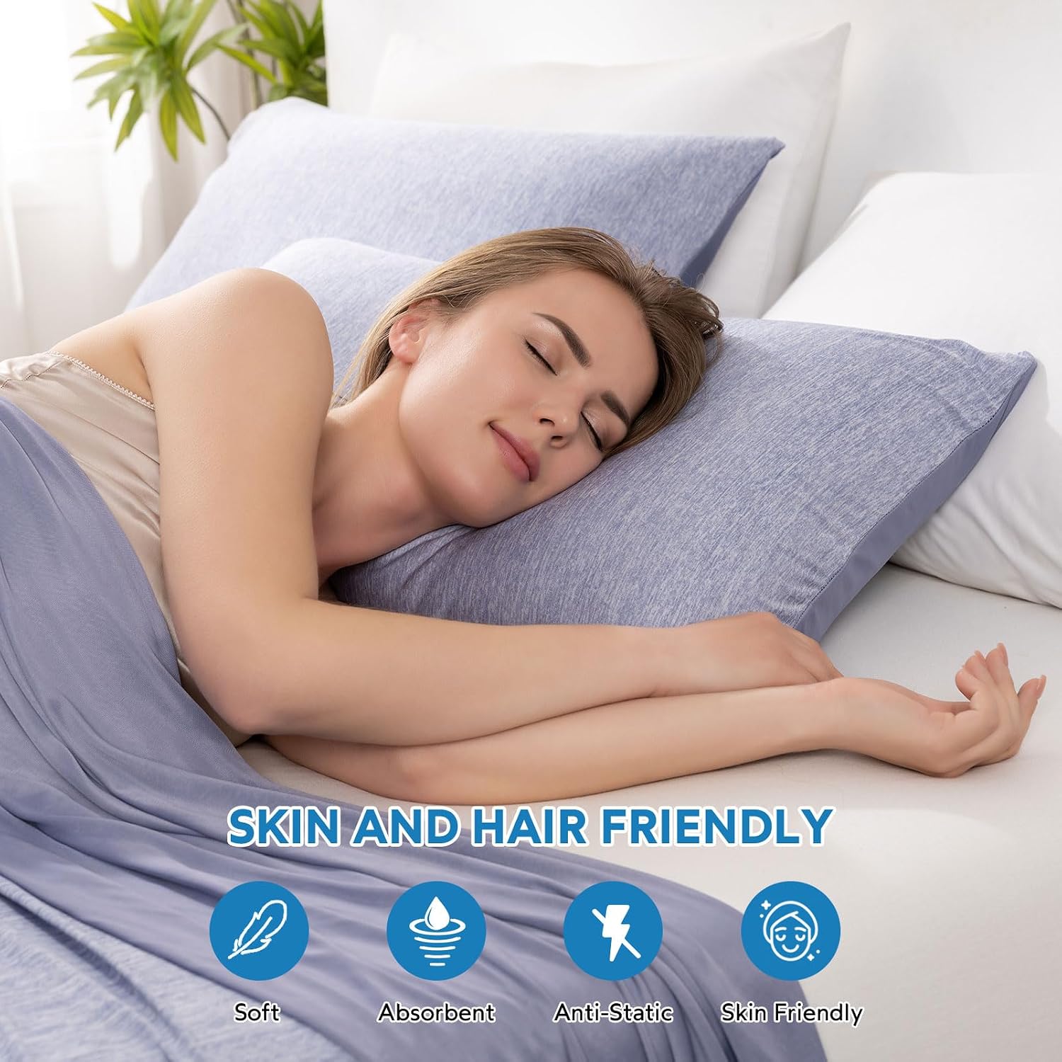 Homfine Cooling Pillowcase Body Size - Double Side Q-Max 0.439 Cooling Fiber for Pillow Protector, Breathable Long Cold Pillow Cover for Ho…