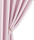 NICETOWN Pom Pom Blackout Curtains for Girls Bedroom Boho Pink Window Curtains for Nursery Rod Pocket Thermal Insulated Living Room…