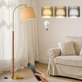 62.5" Gold Floor Lamp for Living Room Dimmable Standing Lamp with Remote & Foot Switch, 3 Color Temperatures Arc Tall Lamp Wood Mid…