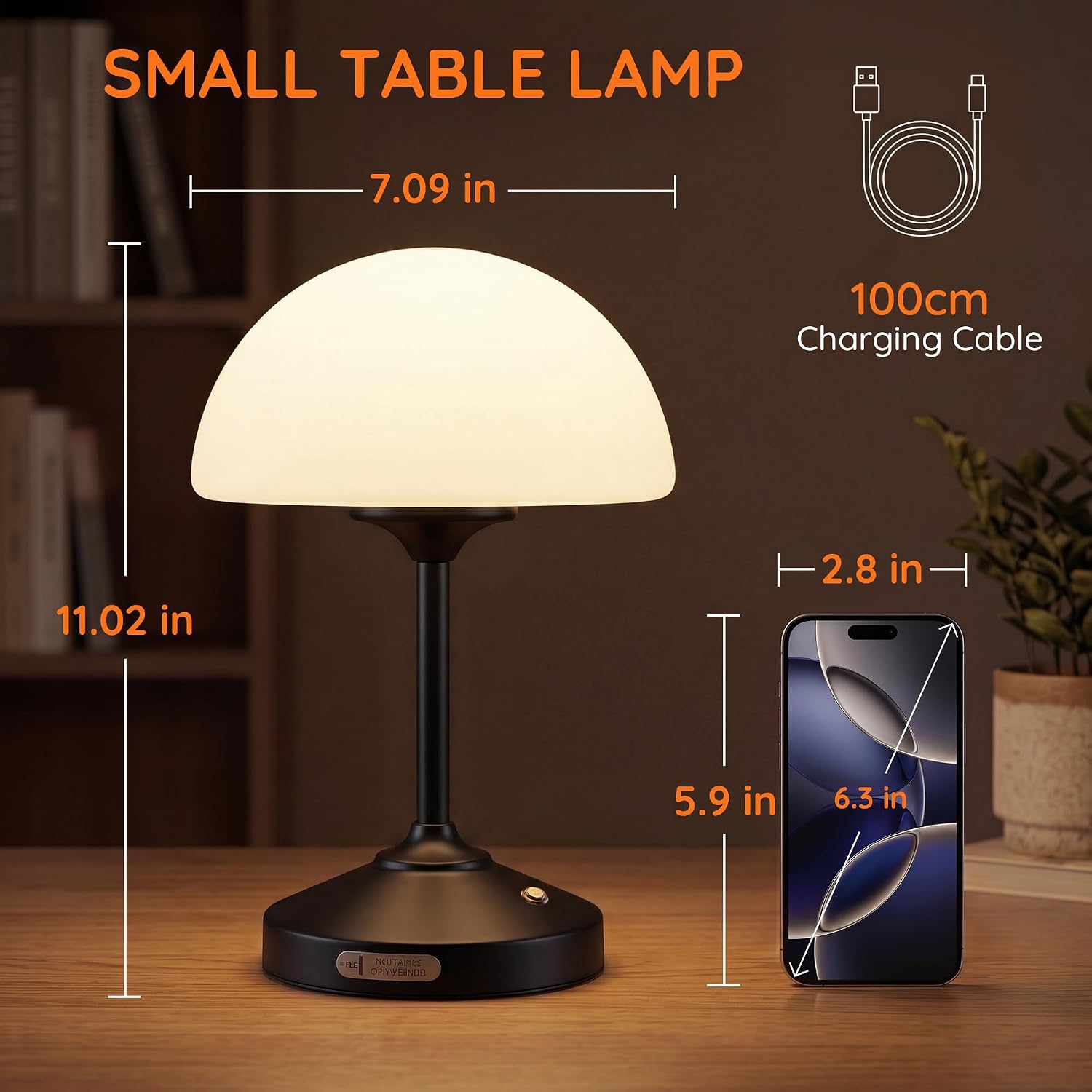 Dawnwake Table Lamp Cordless Lamp for Bedroom, Small Bedside Desk Table Lamp,5000mAh Rechargeble Battery Operated Dimmable Table…