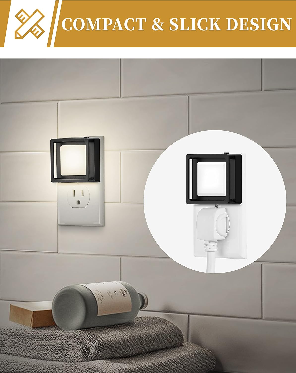 DORESshop LED Night Light, Plug-in [4 Pack], Dusk to Dawn Sensor, Night Lights Plug into Wall for Bedroom, Bathroom, Toilet, Stairs…
