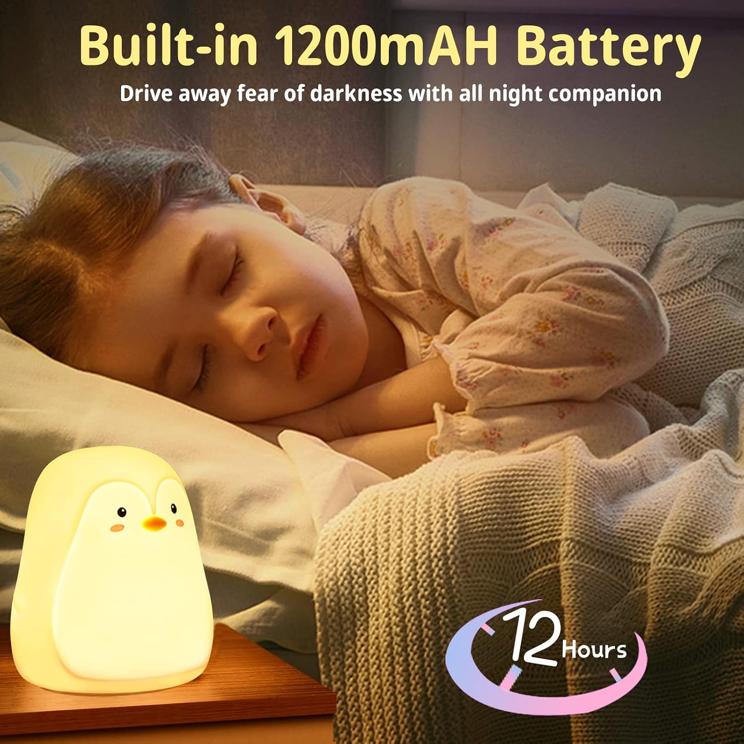 CuteDesignHighQuality LOVERUIS Baby Night Lights Pudgy Penguins 7 Colors Night Light for Baby Nursery 3 Hours Timer Cute Night Light Gift K…
