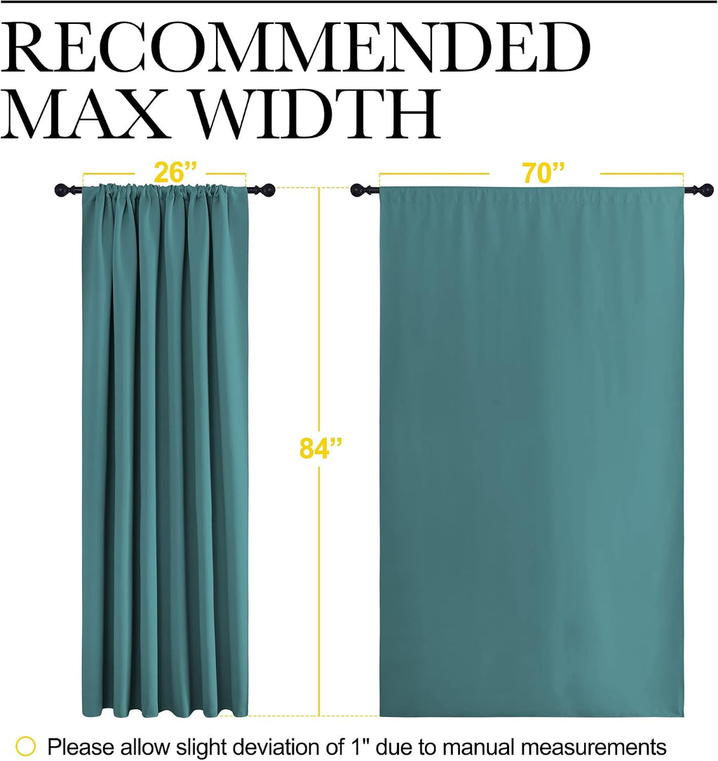 NICETOWN Living Room Curtains, Window Curtain Panels, Thermal Insulated Solid Rod Pocket Blackout Draperies/Drapes (Sea Teal, One Pair…