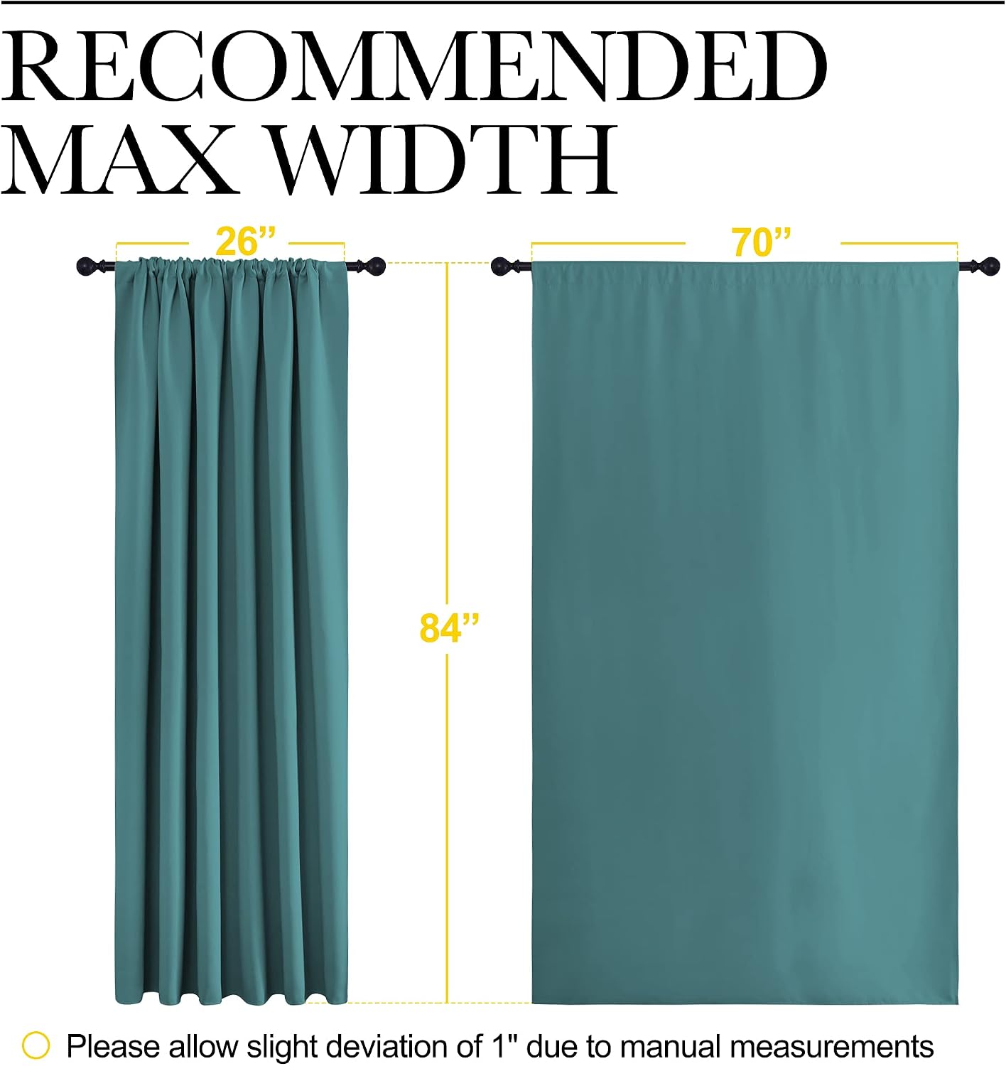 NICETOWN Living Room Curtains, Window Curtain Panels, Thermal Insulated Solid Rod Pocket Blackout Draperies/Drapes (Sea Teal, One Pair…