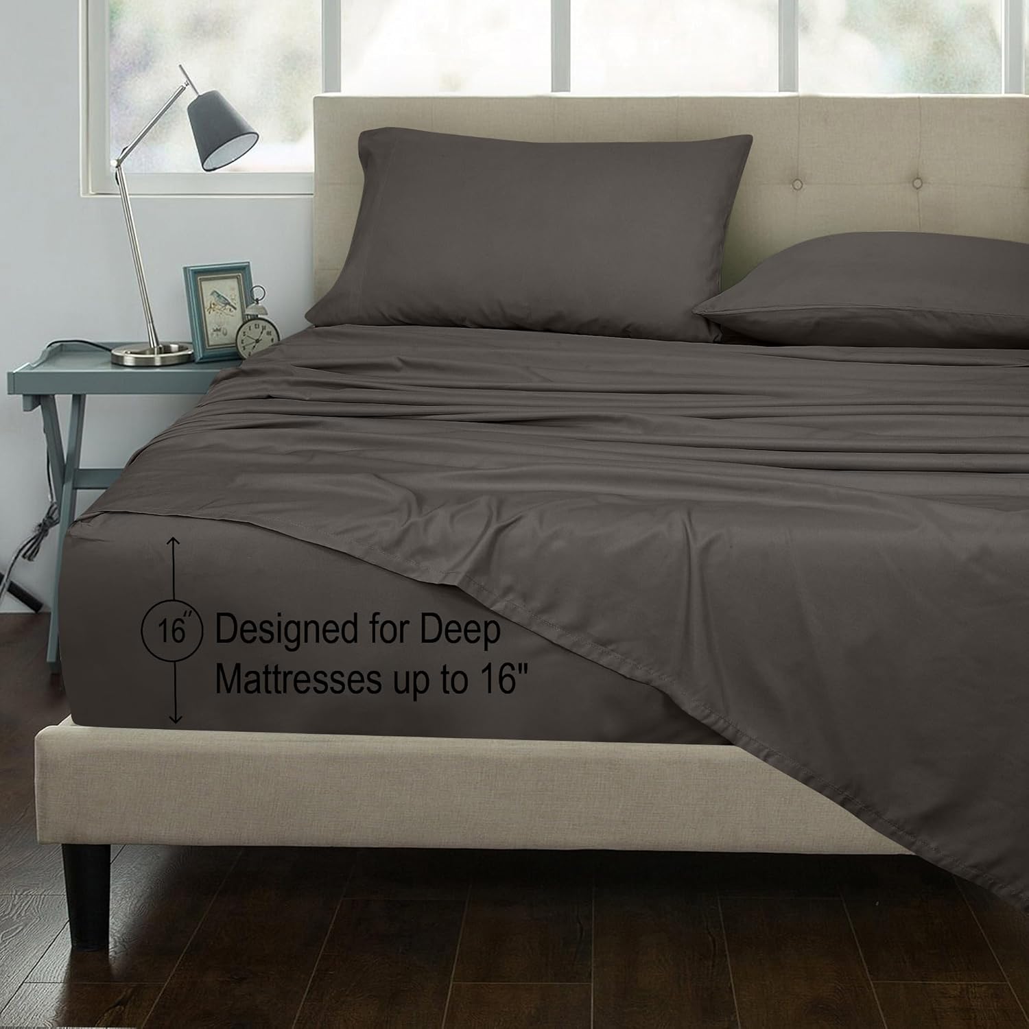 Royalelinens ROYALE LINENS 300 Thread Count 100% Long Staple Combed Cotton Sheet Set - 4 Piece King Bed Sheets - 1 Fitted, 1 Flat & 2 Pillo…