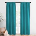 NICETOWN Peacock Blue Blackout Curtains Panels for Window, Thermal Insulated Rod Pocket Blackout Drapes/Draperies for Living Room (2…