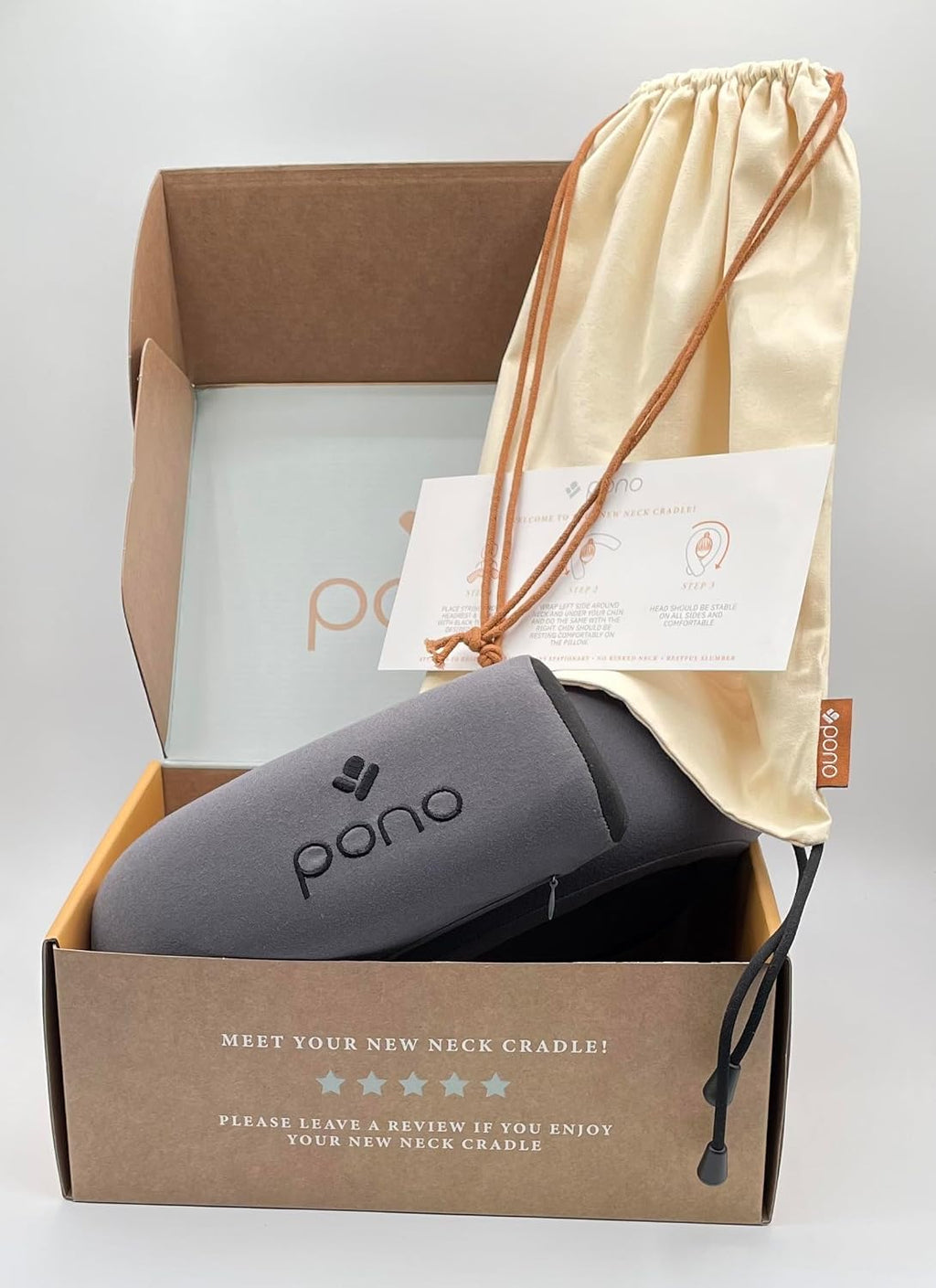 Pono Neck Cradle Travel Pillow (Patented): Memory Foam, Ergonomic 360° Adjustable Support, Prevents Head Nods. Infinity Shape Fits All…