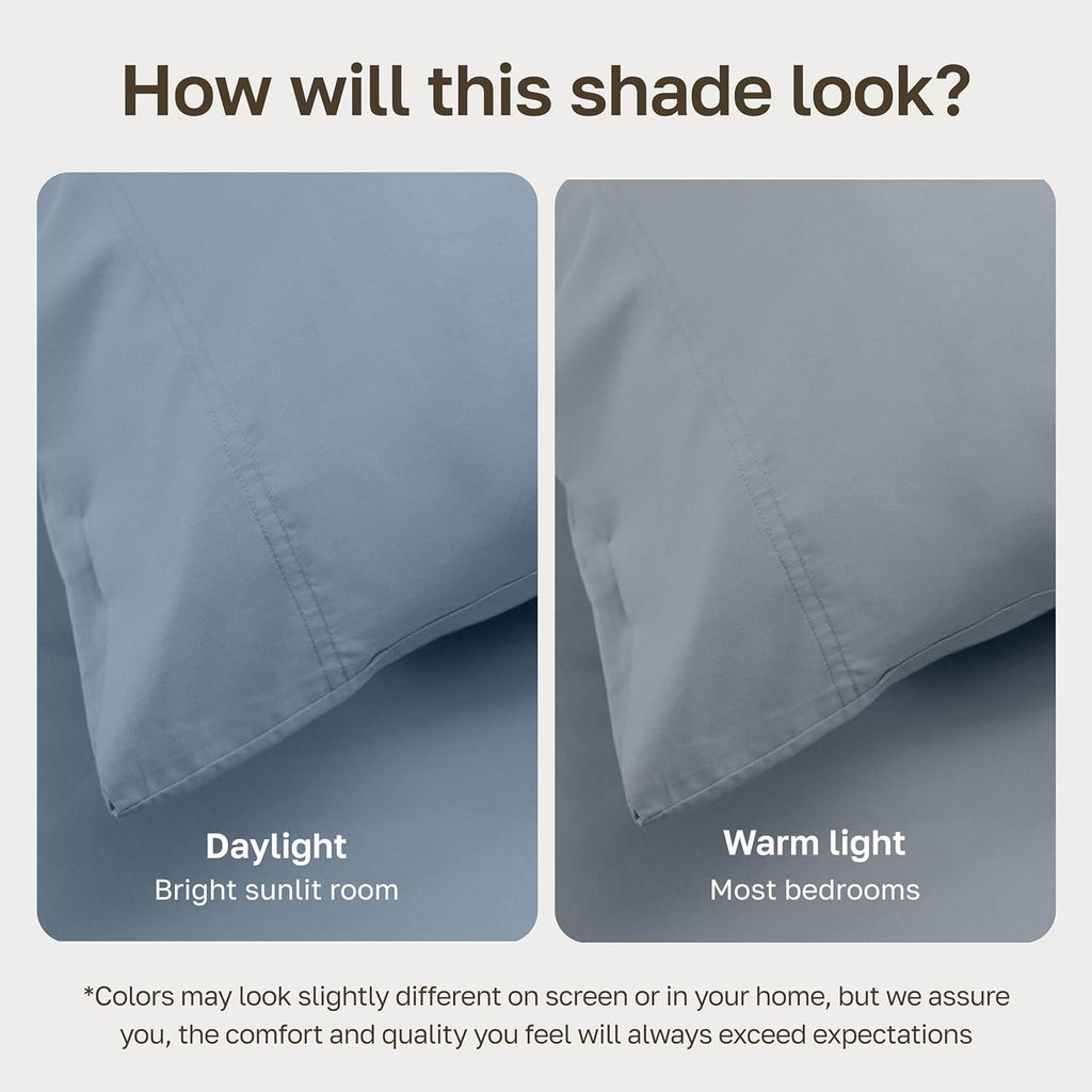 CaliforniaDesignDen California Design Den Twin Size Sheets Set - Soft 100% Organic Cotton Sheets with Deep Pockets, Crisp Percale, Breathab…