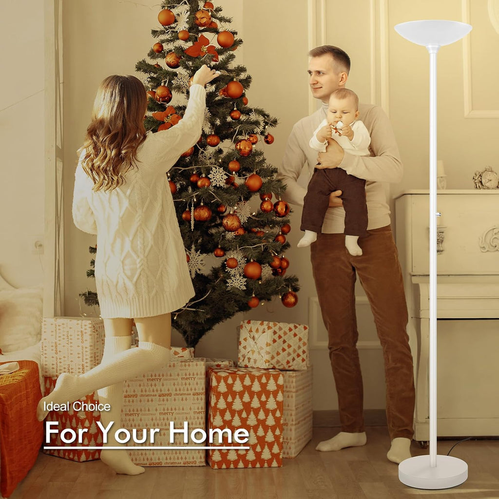 Home 30W Torchiere Floor Lamp - 3600LM Super Bright LED Floor Lamp, 71 Inch Stepless Dimmable Standing Lamp with 3000K Lighting, Rotary Swi…