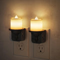 JandCase Flameless Candle Night Light, 2 Pack Night Lights Plug into Wall, 3000K Soft White, 0-100LM Dimmable Nightlight, Dusk to Dawn…