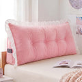 Leinuosen 39 in Ruffle Wedge Headboard Pillow for Dorm Twin XL College Bed Reading Bolster Dorm Velvet Triangular Bed Backrest Wedge…