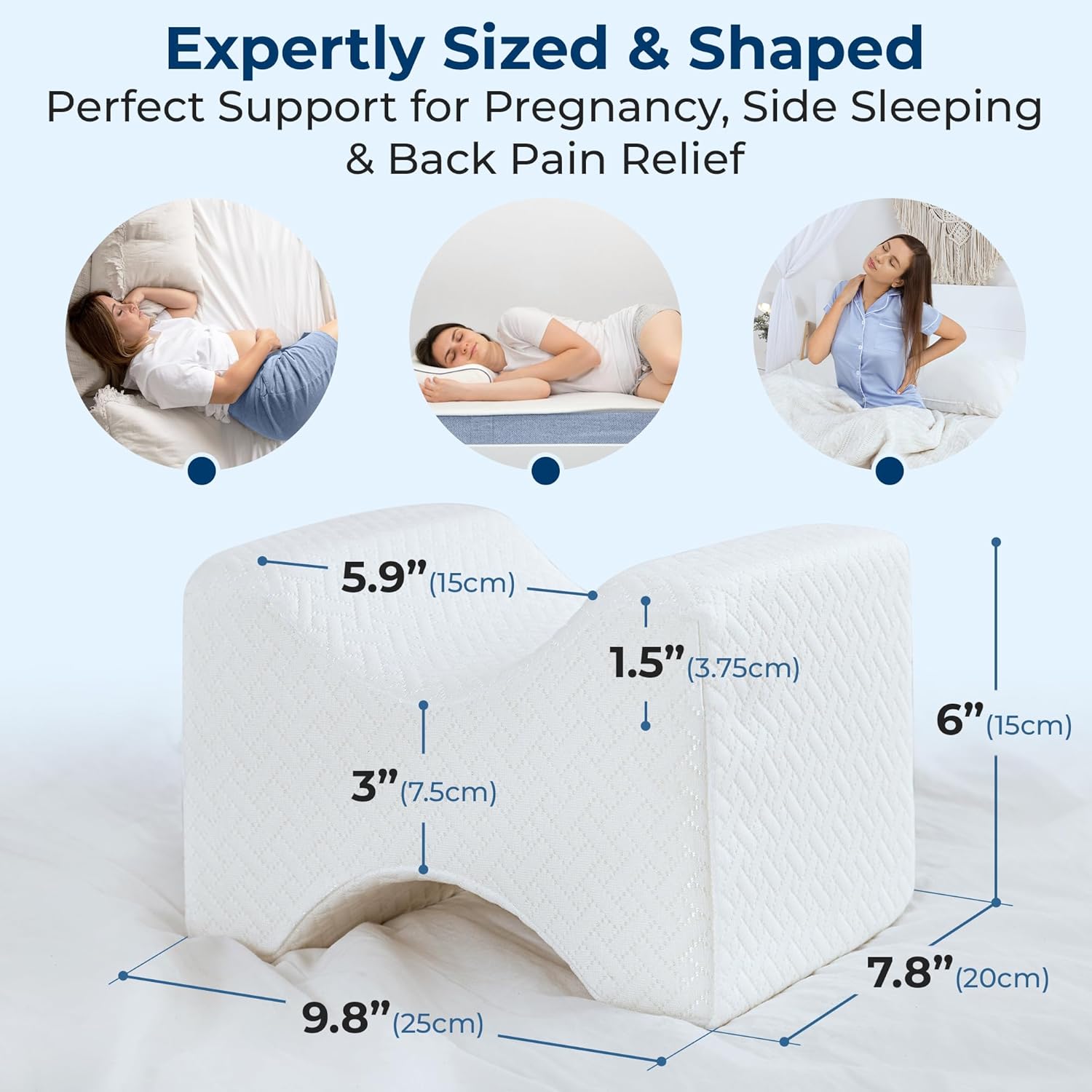 5Starsunited 5 STARS UNITED Knee Pillow for Side Sleepers - Hip, Memory Foam Leg Cushion for Side Sleeping - Between Legs Pillow for Sciat…