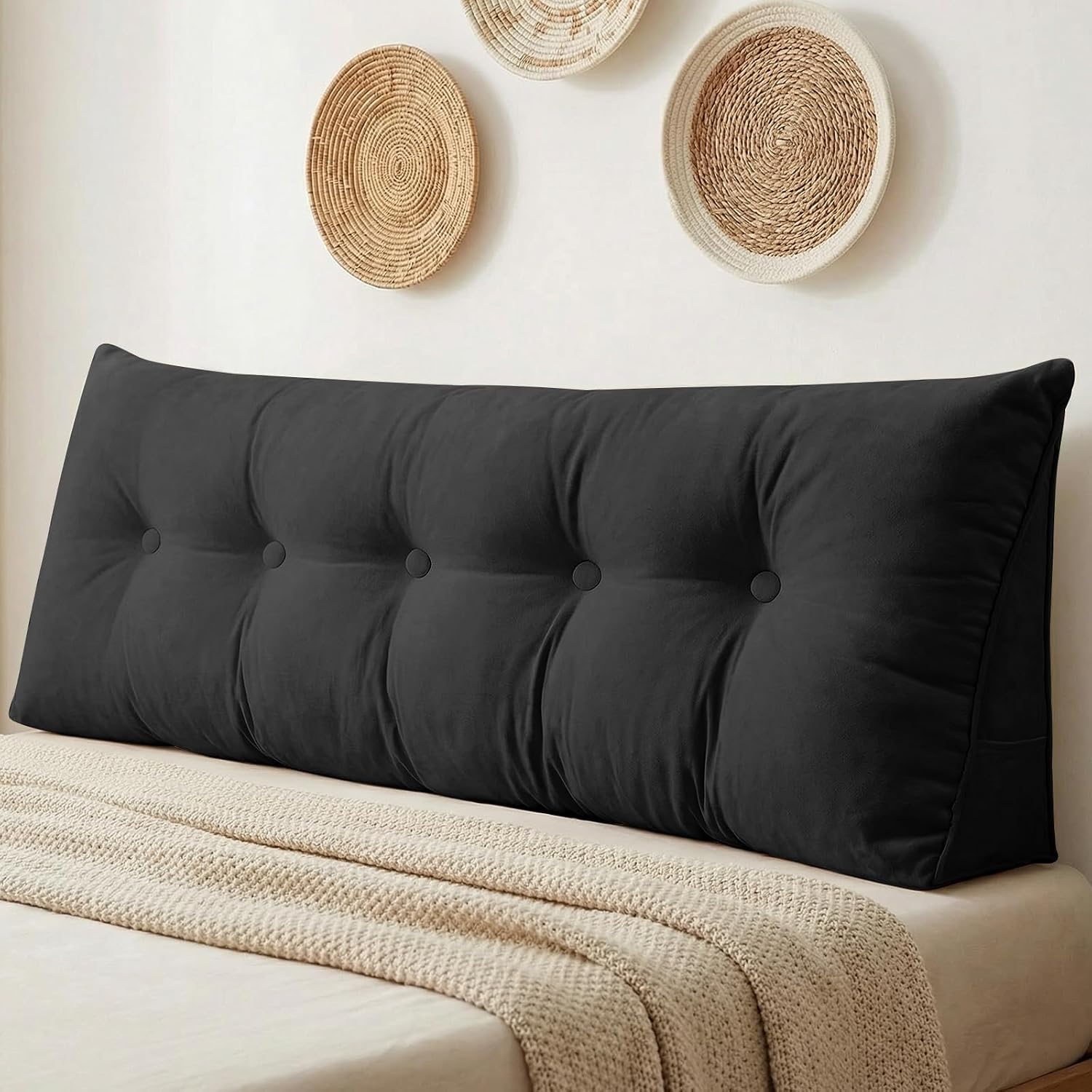 DANGHOOGY Headboard Pillow Queen, Large Triangular Wedge Headboard Pillow for Reading and Resting, Backrest Positioning Support Pillow…