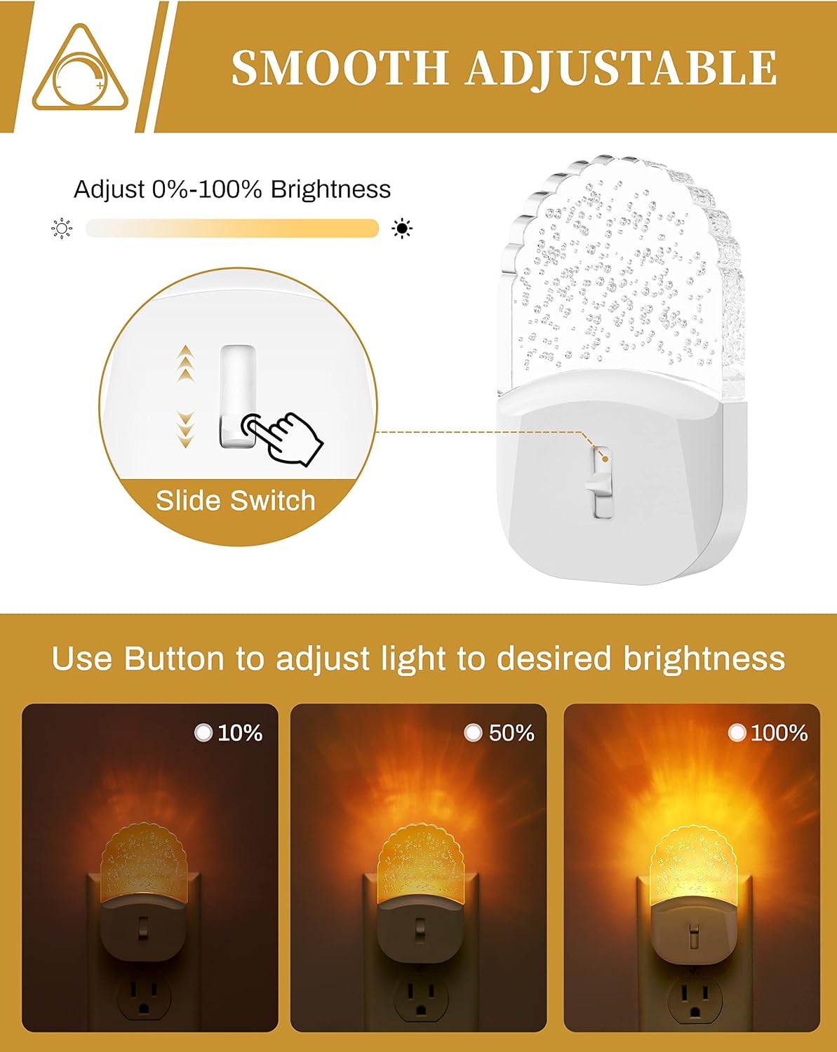 DORESshop Night Lights Plug Into Wall [2 Pack], Amber Warm Night Light, 1800K, Dusk to Dawn Sensor, Adjustable Brightness LED Night Light…