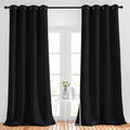 Nicetown Black Out Curtain Panels - (52 inches by 120 Inch, Black, Set of 2) Home Decoration Thermal Insulated Solid Grommet Blackout Curta…