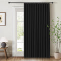 INOVADAY 100% Blackout Curtains for Bedroom, Black Out Curtains 96 Inch Long, Clip Rings Linen Blackout Drapes, Thermal Insulated Room…