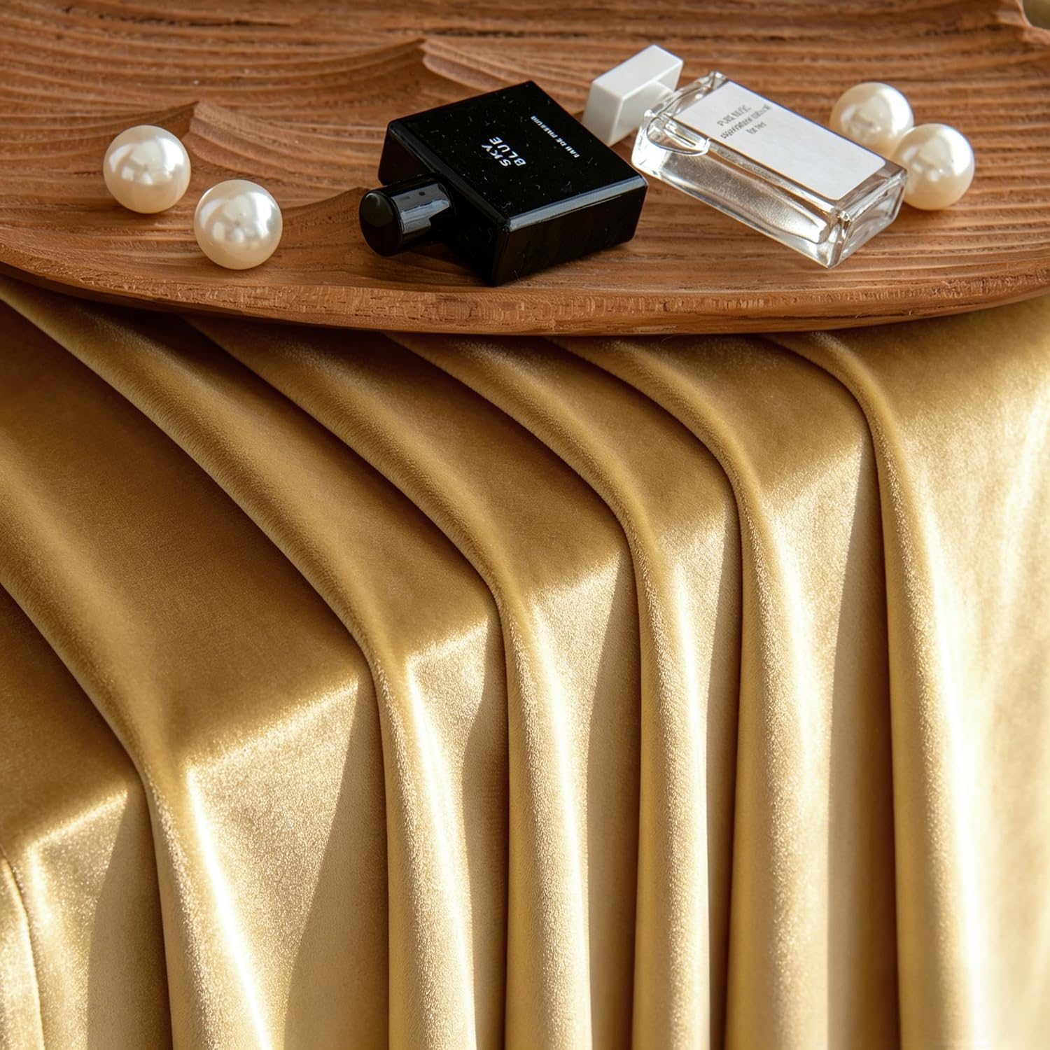 MIULEE Velvet Curtains Golden Elegant Grommet Thermal Insulated Soundproof Room Darkening Curtains/Drapes for Classical Living Room…
