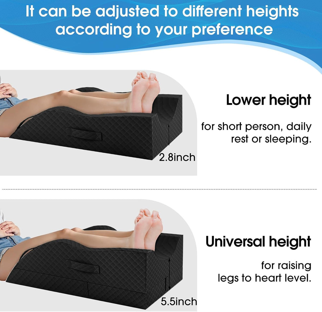 TranquilRelax TranquilRelax Elevation Pillows for Leg After Surgery, Memory Foam Adjustable Wedge Pillow for Injury or Rest, Ankle P…