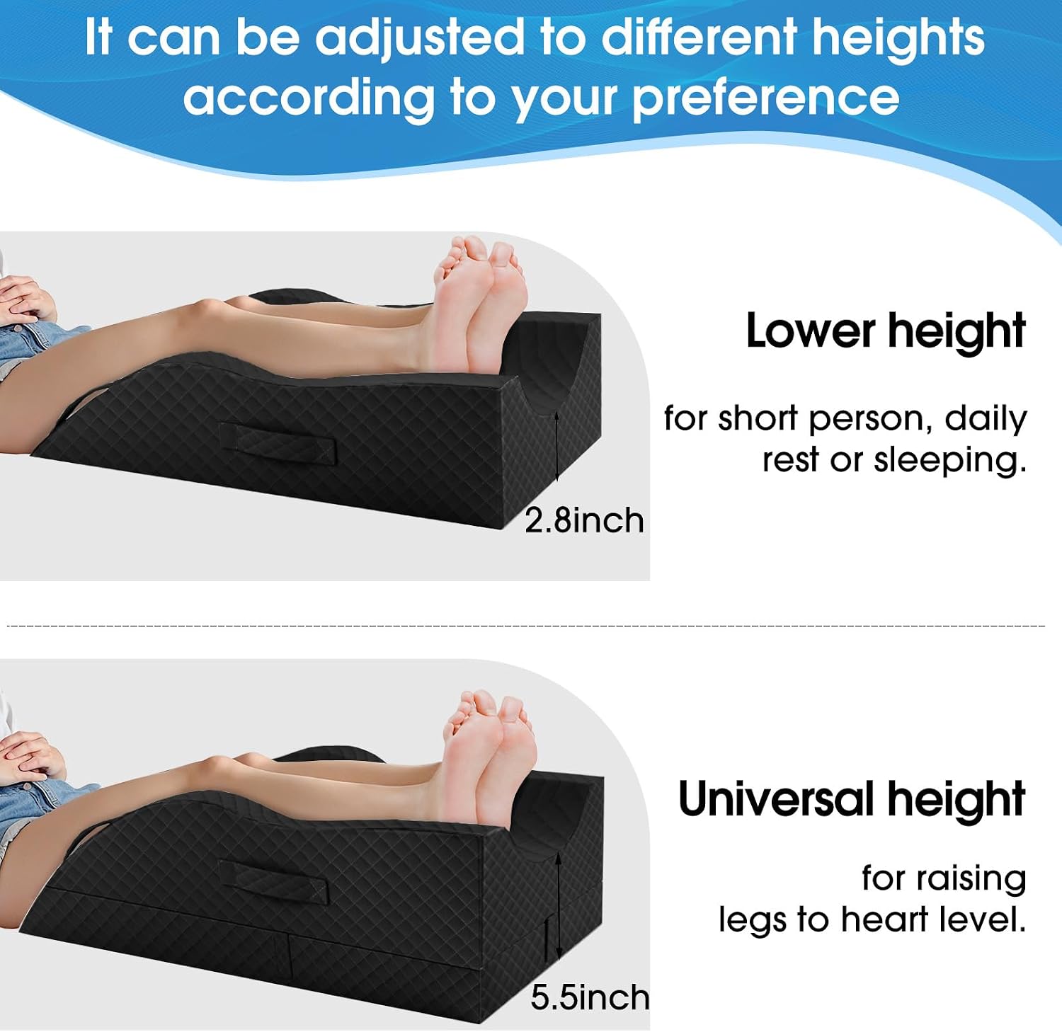 TranquilRelax TranquilRelax Elevation Pillows for Leg After Surgery, Memory Foam Adjustable Wedge Pillow for Injury or Rest, Ankle P…