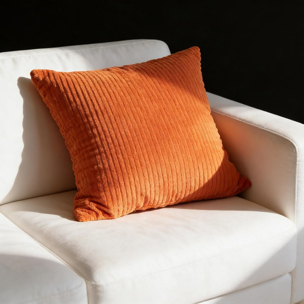 Square Corduroy Pillow Heaboard Decorative Throw Pillows with Insert for Sitting Up in Bed Backrest Body Support Sofa Daybed Dorm Bedroom…