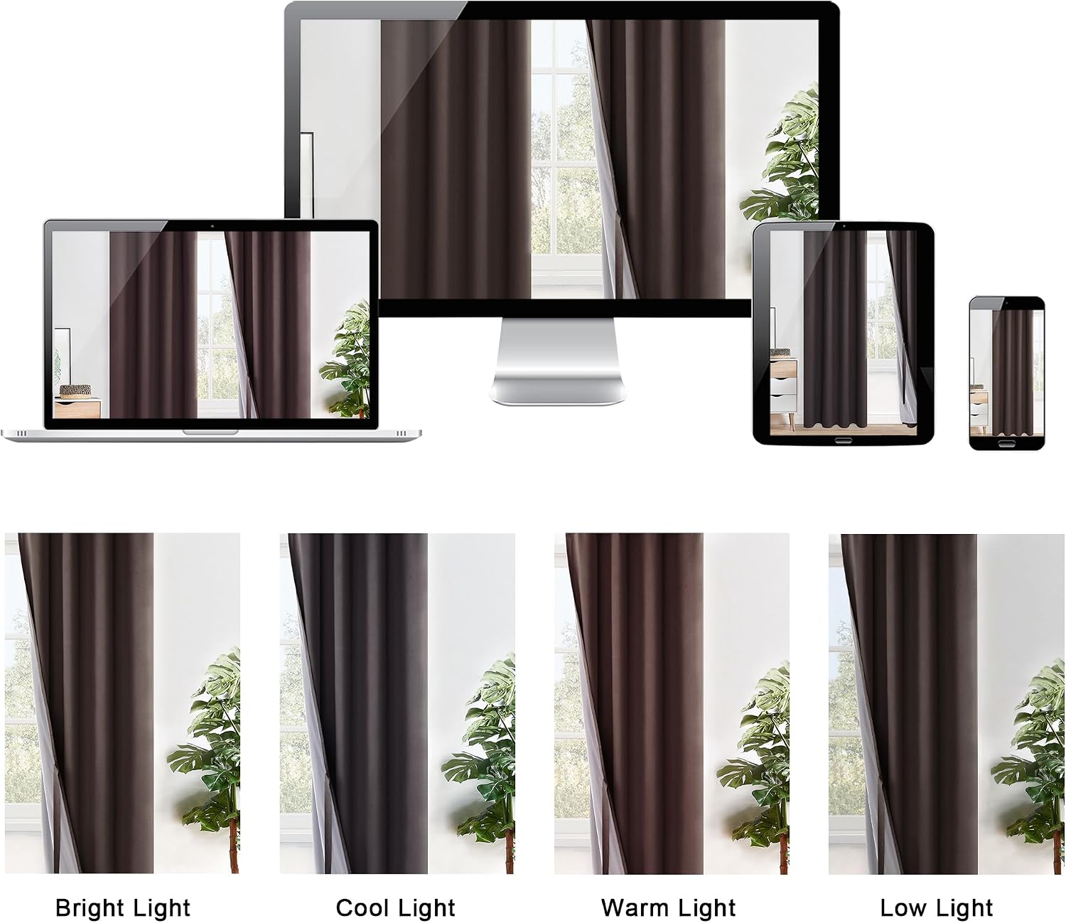 Xwzo 100% Blackout Window Curtains - Thermal Insulated & Completely Room Darkening Black Liner Window Treatment with Tiebacks for Bedroom/L…