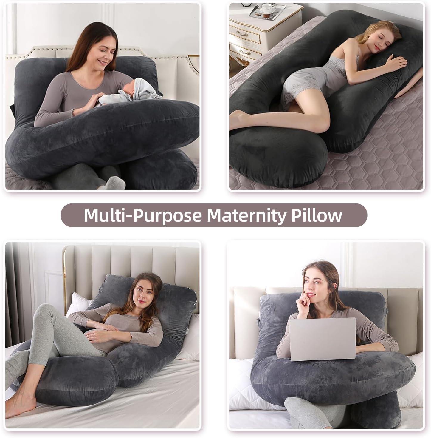 60 Inch Full Body Pregnancy Pillows for Sleeping Cooling Pregnancy Pillow, U Shaped Pregnancy Body Pillow, Maternity Pillows for Pregnant…