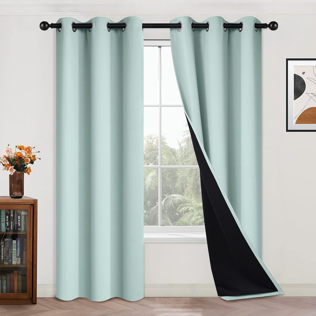 Yakamok Full Blackout Curtains 84 Inches Long, Blackout Curtain Panels for Bedroom, 2 Thick Layers Grommet Top Thermal Insulated Drapes with…