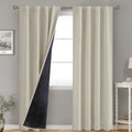 BGment Cashmere Blackout Curtains for Bedroom, 100% Black Out Living Room 84 inch Panels with Thermal Liner, Rod Pocket and Back Tab…