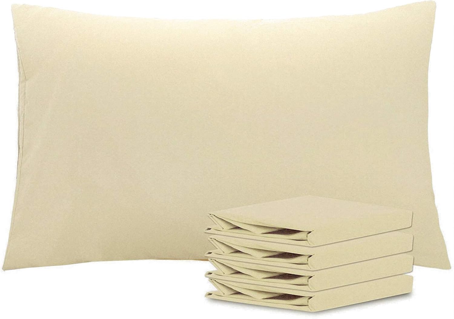 Ntbay Queen Pillowcase Set - 4 Pack Brushed Microfiber 20x30 Pillowcases - Soft, Wrinkle-Free, Fade-Resistant, Stain-Resistant, Light Taupe…