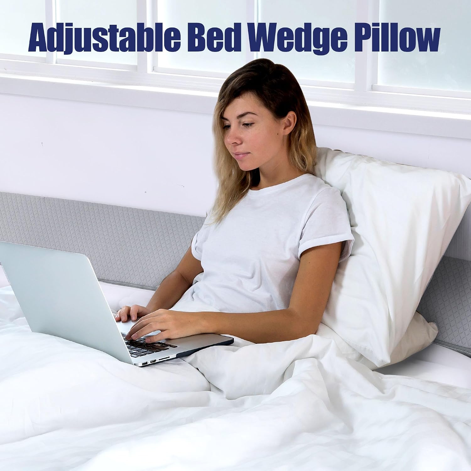 HOMBYS Wedge Pillow Headboard for Bed Gap, Foldable Bed Wedge Gap Filler Queen Size, Matterss Gap Filler, Multi Functional Bed Crack Pillow…