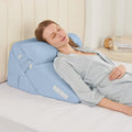 Sasttie Wedge Pillow Set for After Surgery, 2PCS Adjustable Bed Wedge Pillow Headboard with Memory Foam Neck Cushion – for Acid Reflux, Sle…